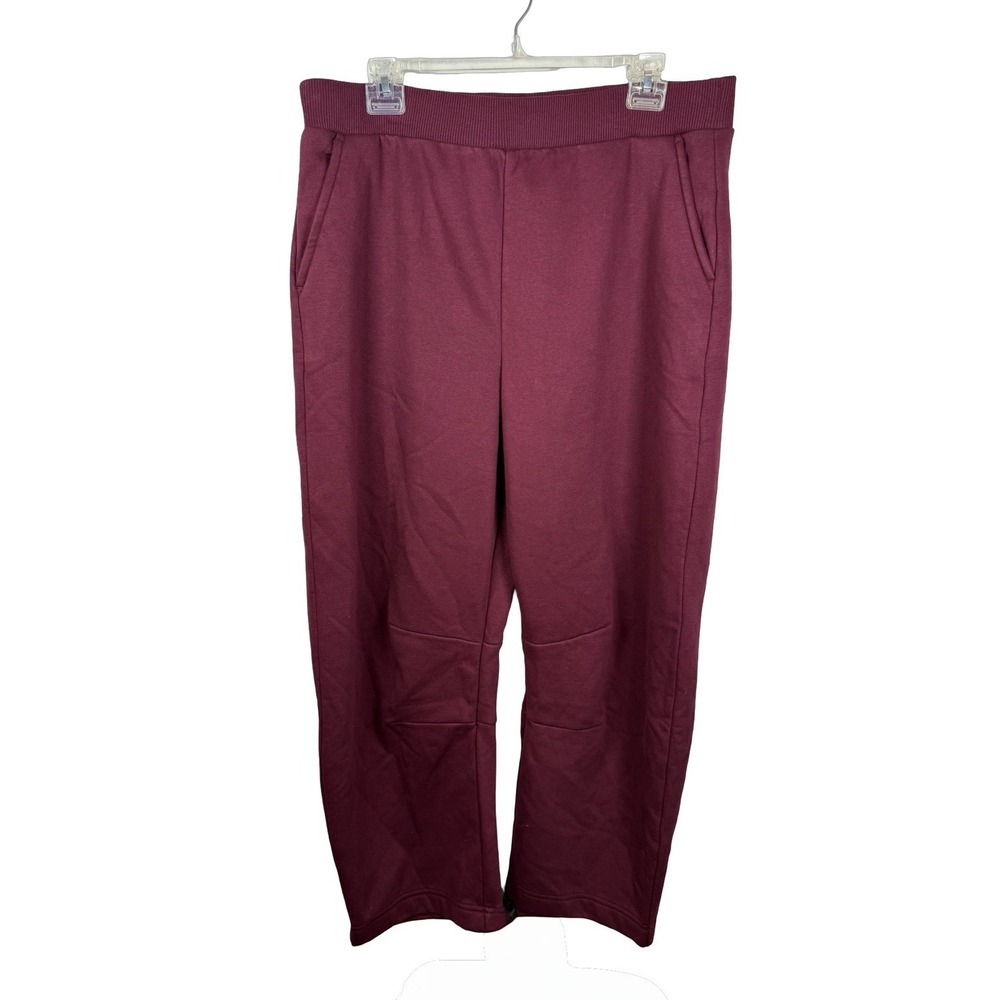 Lou & Grey deep maroon barrel-leg jogger sweatpants